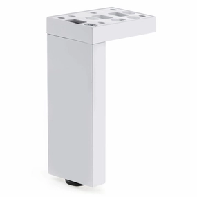 13-3/4" (350 mm) Adjustable Contemporary Versatile T or L Shaped Furniture Leg Glossy White