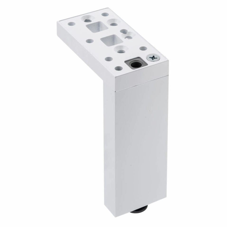 13-3/4" (350 mm) Adjustable Contemporary Versatile T or L Shaped Furniture Leg Glossy White