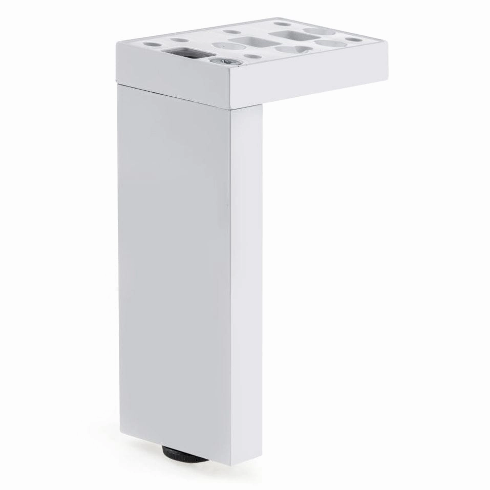 13-3/4" (350 mm) Adjustable Contemporary Versatile T or L Shaped Furniture Leg Glossy White