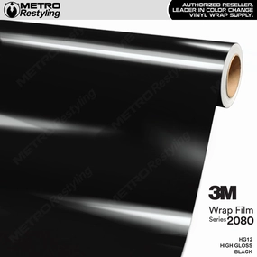 3M 2080 High Gloss Black Vinyl Wrap | HG12