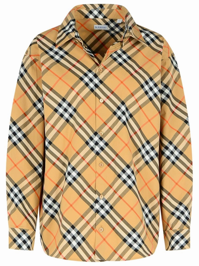 'Check' Beige Cotton Shirt