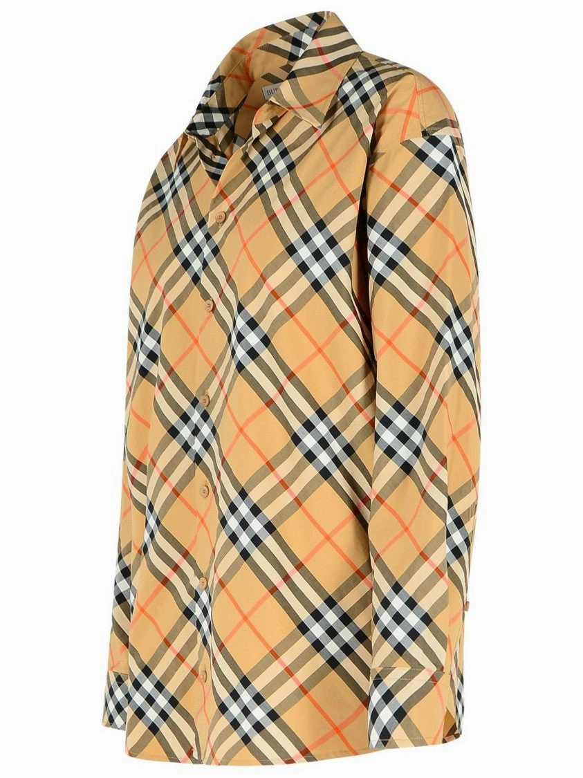 'Check' Beige Cotton Shirt