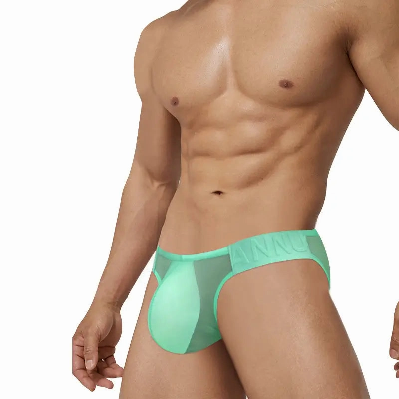 Adannu Men's Sexy High-Cut Bikini Briefs | Oxhorn Mesh Waistband AD787