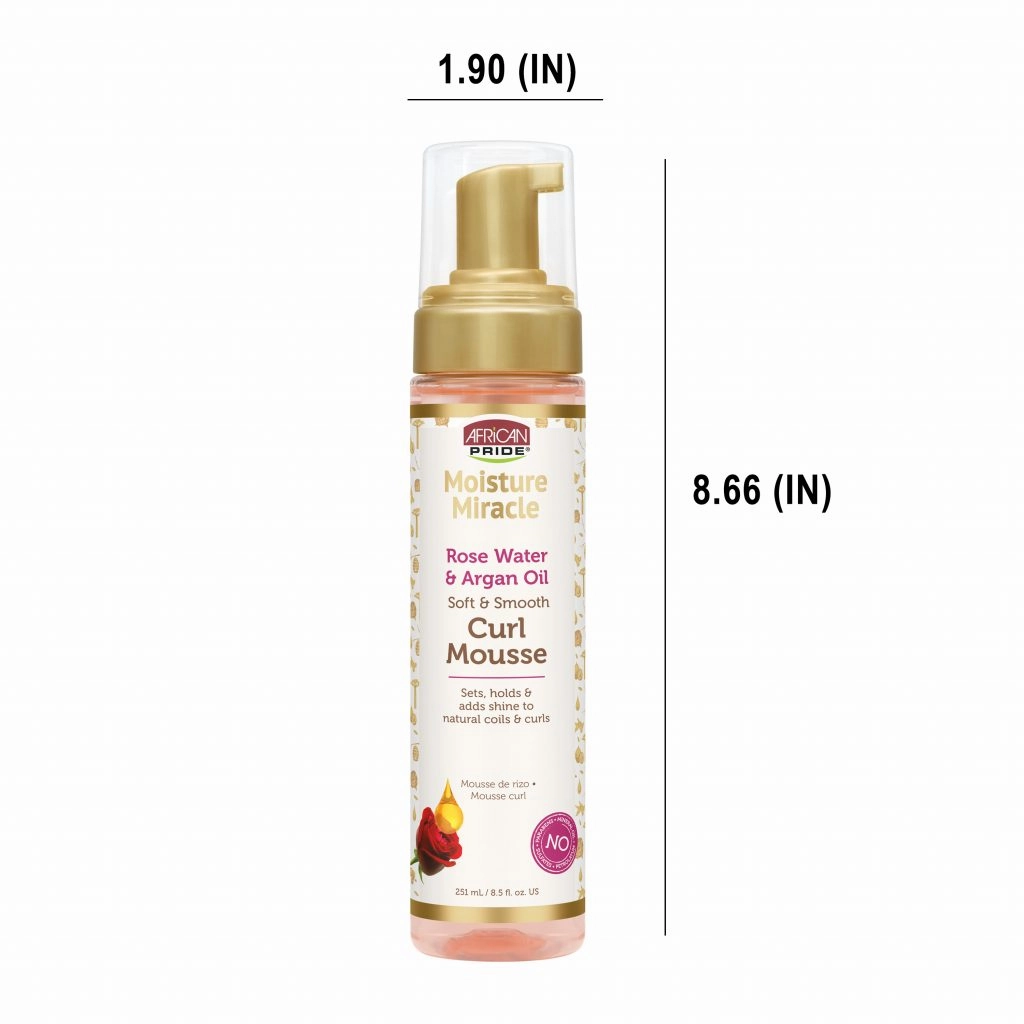 African Pride Moisture Miracle Rose Water & Argan Oil Curl Mousse - 8.5 oz