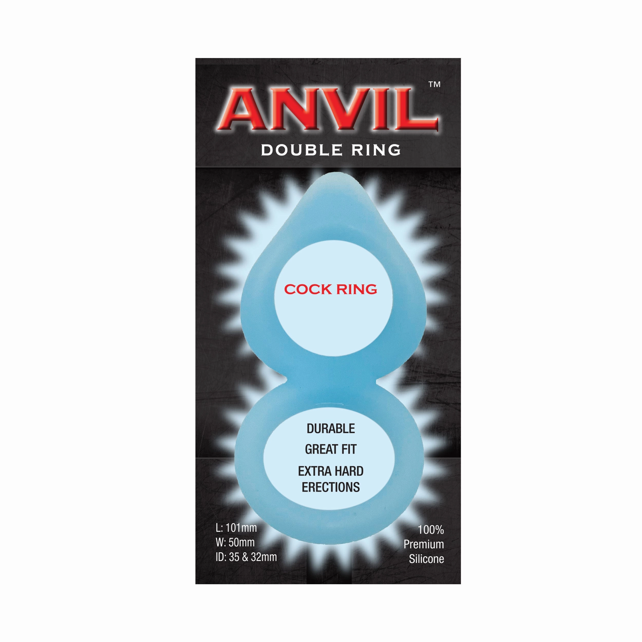 Anvil Glow-in-the-Dark Blue Double Ring
