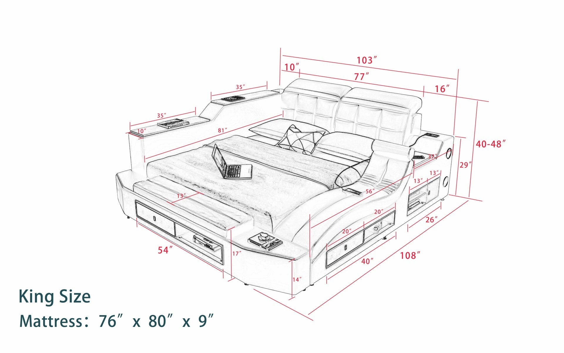 Apollo Modern Multifunctional Smart Bed