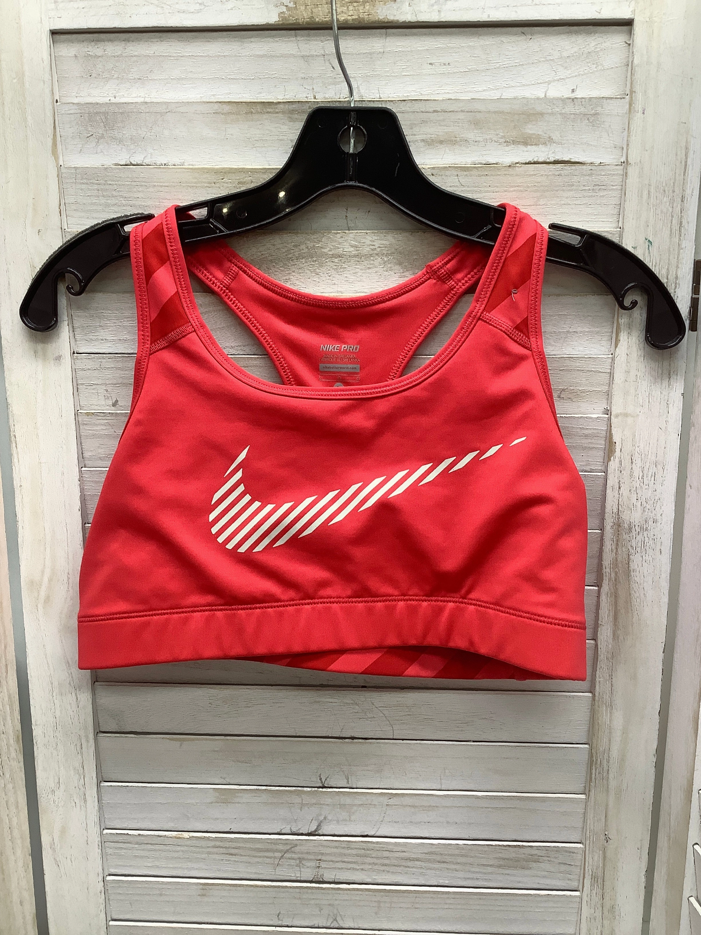 Athletic Bra By Nike Apparel In Pink. Size: L