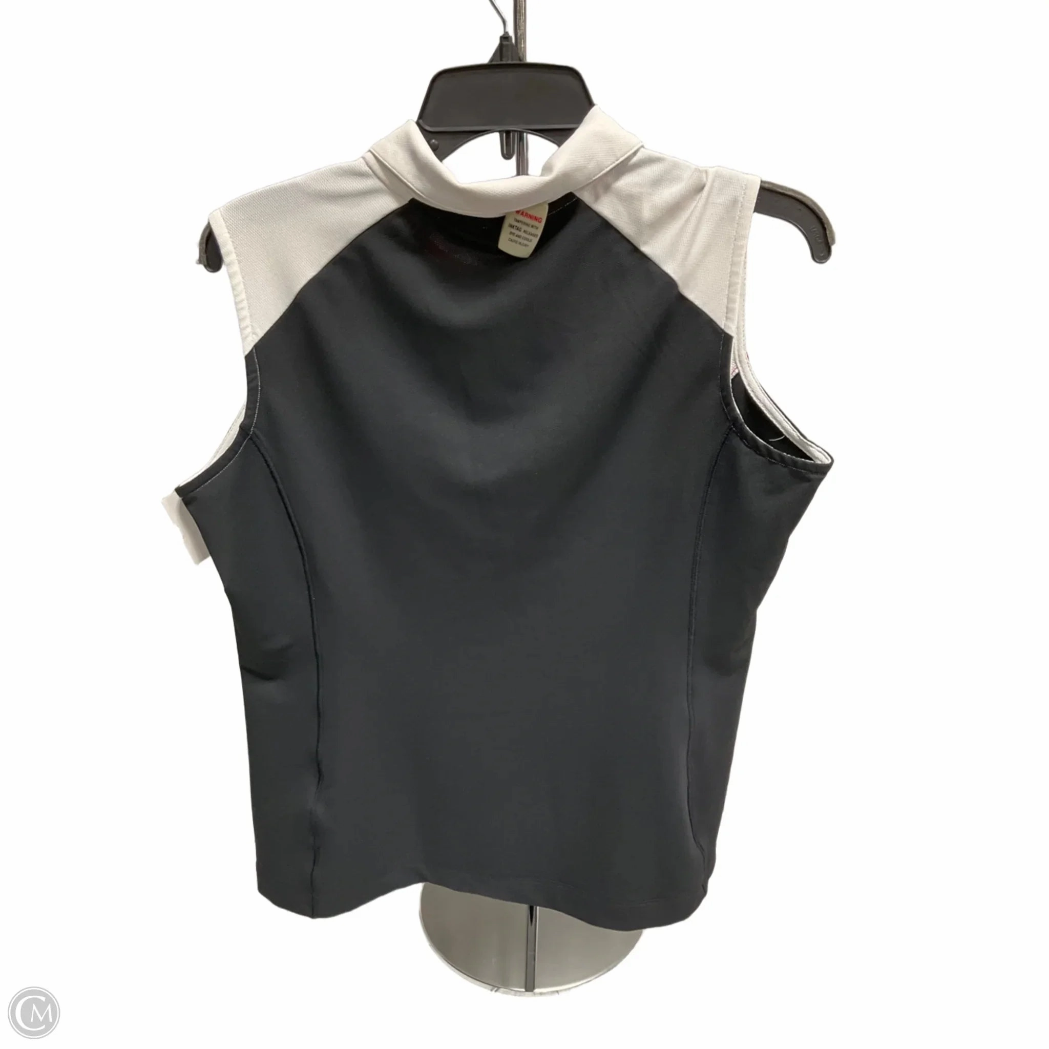 Athletic Top Short Sleeve By Nike In Black & White, Size: L