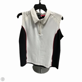 Athletic Top Short Sleeve By Nike In Black & White, Size: L