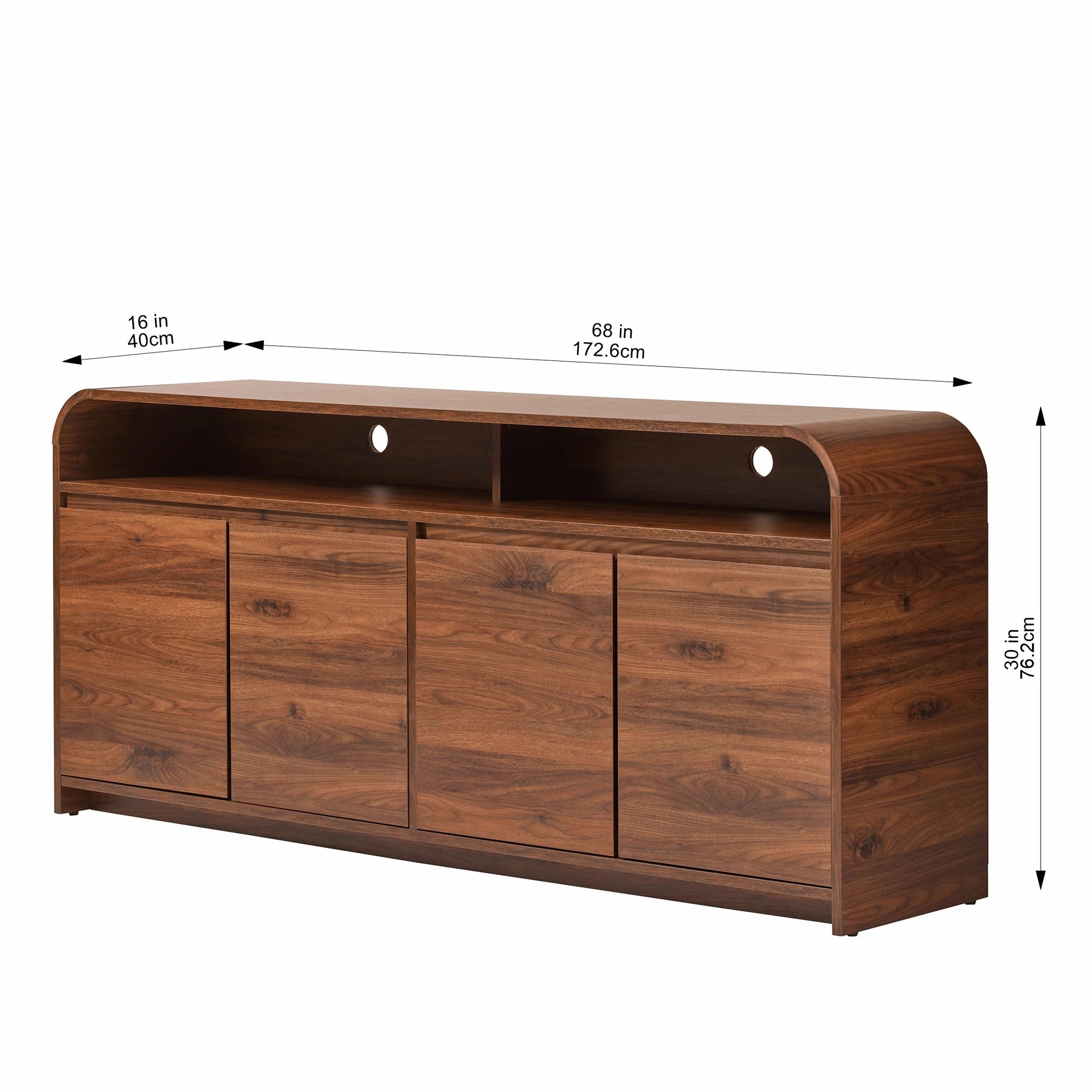 Better Homes & Gardens BHS436249972008 Juliet Curved TV Stand For TVs up to 75", Walnut Finish