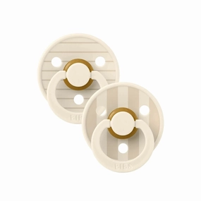 BIBS Pin Latex Soothers 6  months Pack of 2 - Ivory & Vanilla