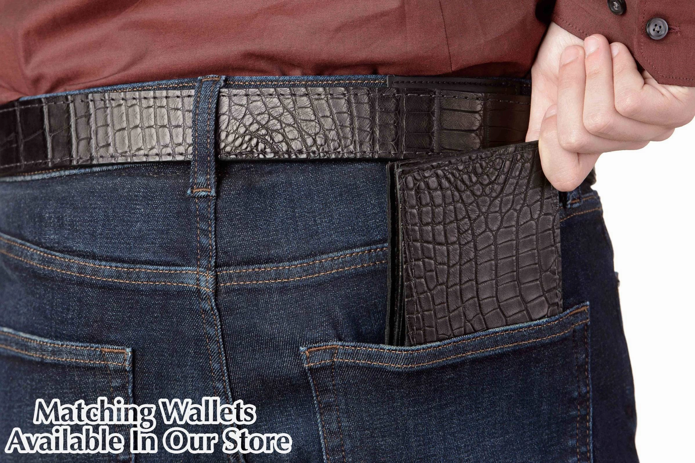 Black American Alligator Max Thickness Belt