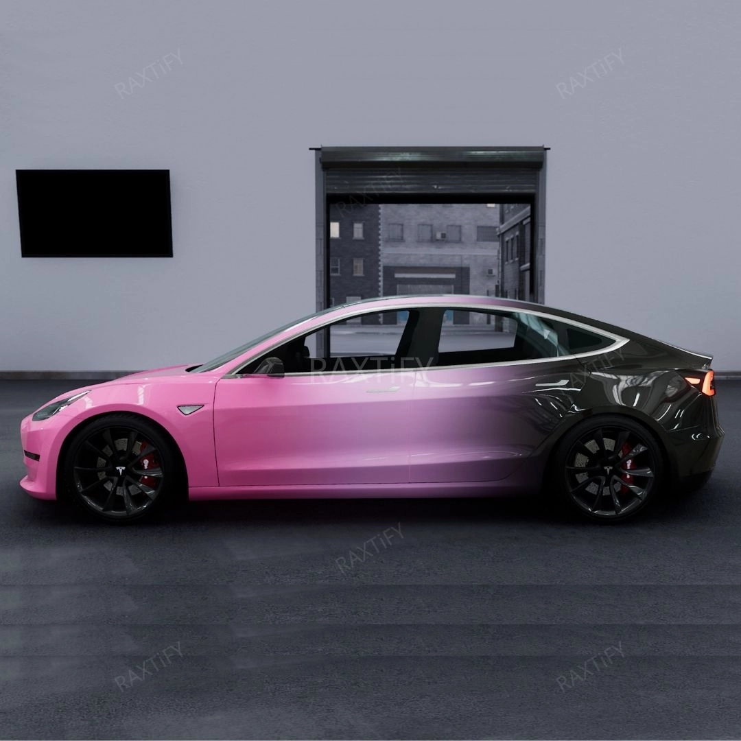 Black Pink Custom Gradient Vinyl Wrap