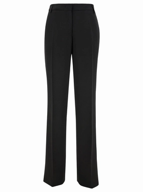 Black Straight Pants With Concealed Closure