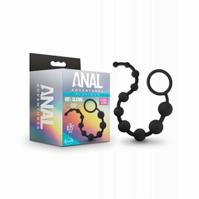 Blush Novelties - Anal Adventures Platinum Silicone 10 Anal Beads (Black)