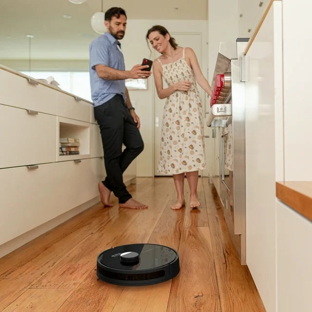 bObsweep PET24-7-213 Dustin Wi-Fi Connected Self-Emptying Robot Vacuum and Mop, Black