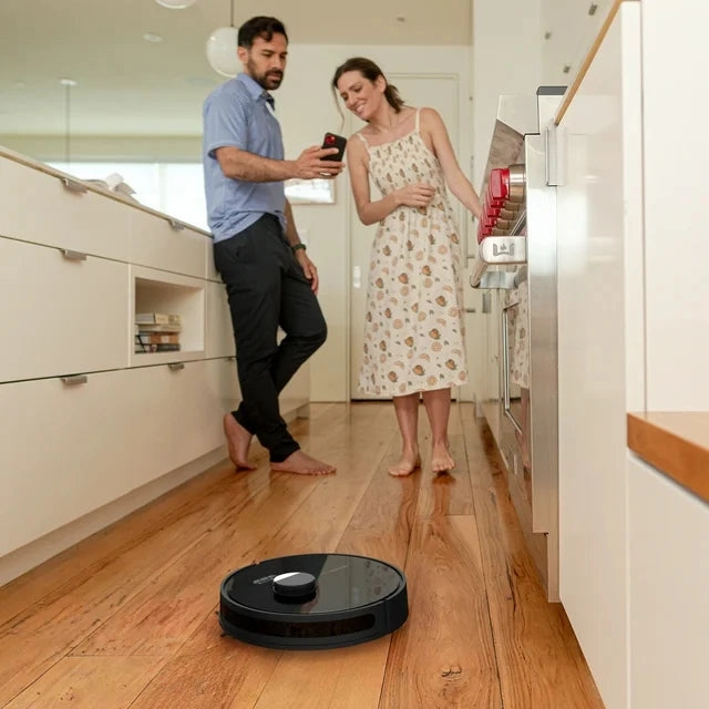 bObsweep PET24-7-213 Dustin Wi-Fi Connected Self-Emptying Robot Vacuum and Mop, Black