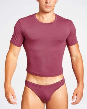 Body Bamboo Crop Tee - Burgundy