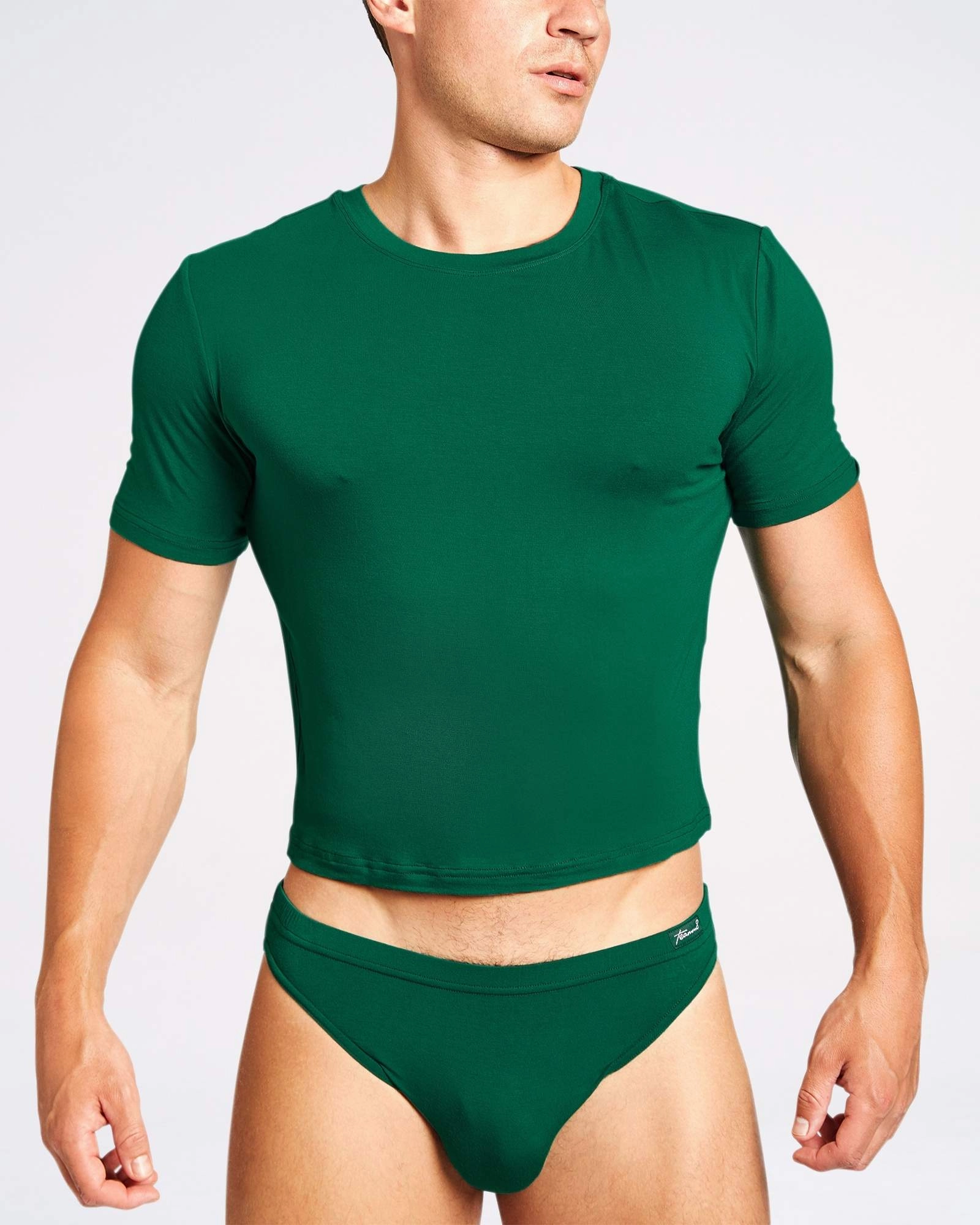 Body Bamboo Crop Tee - Forest Green