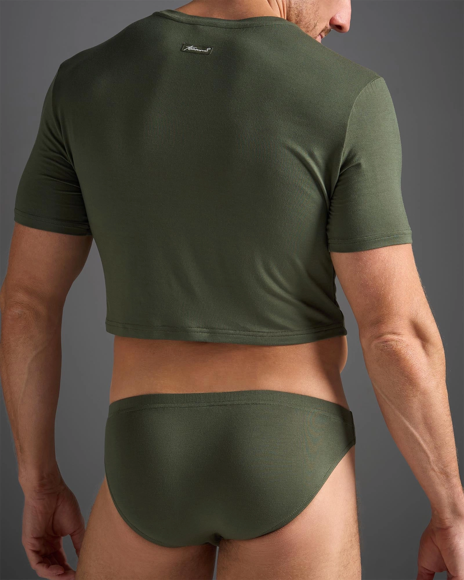 Body Bamboo Crop Tee - Olive Green