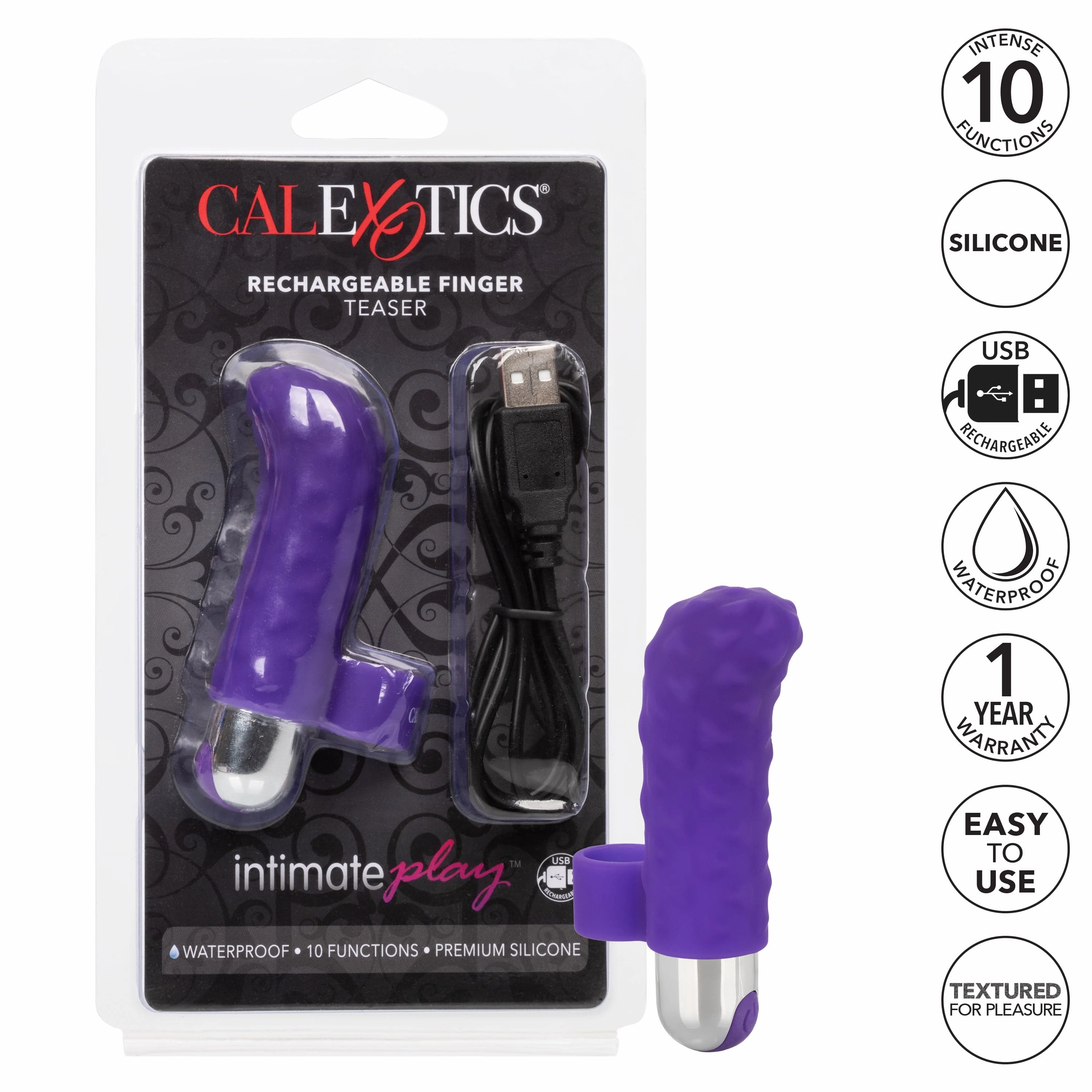 California Exotics - Intimate Play Rechargeable Finger Teaser Clit Massager (Purple)