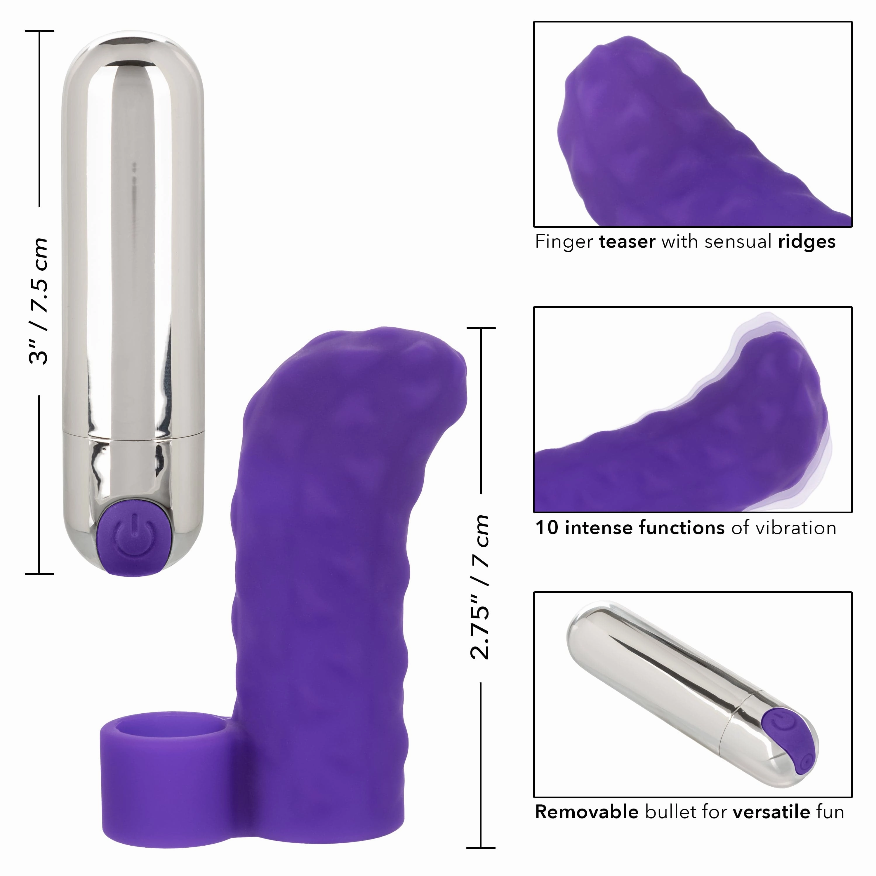California Exotics - Intimate Play Rechargeable Finger Teaser Clit Massager (Purple)