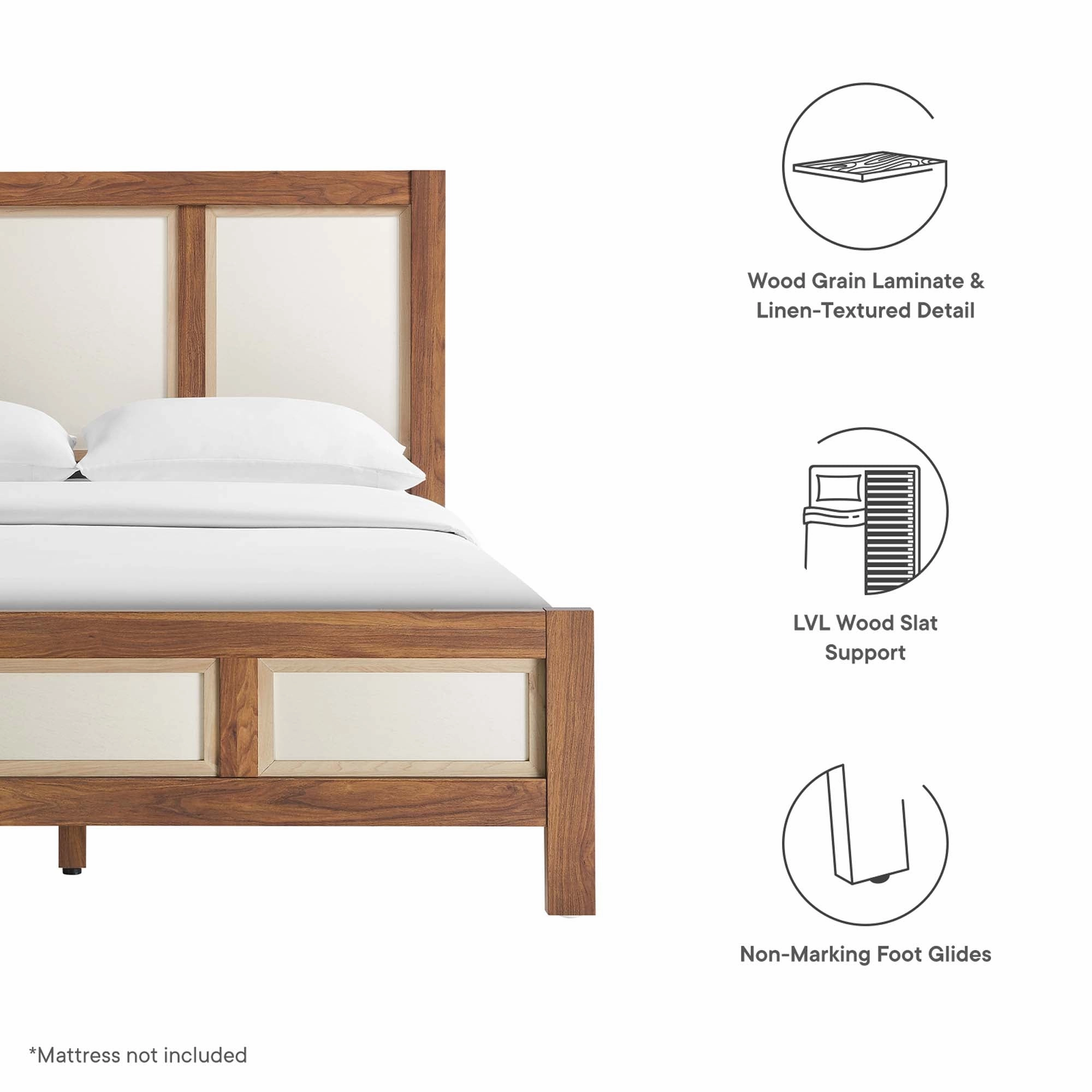 Capri Wood Grain Platform Bed by Modway