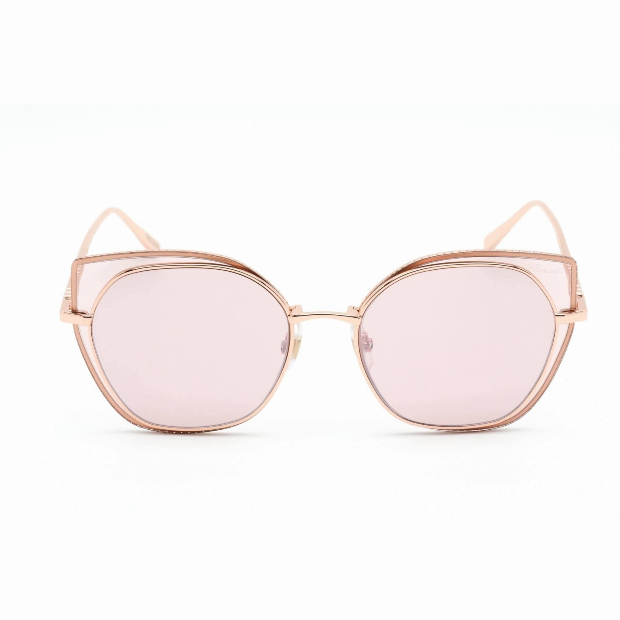 Chopard Men's Sunglasses - Polished Copper Gold Metal Cat Eye Frame | SCHF74M 8FCX