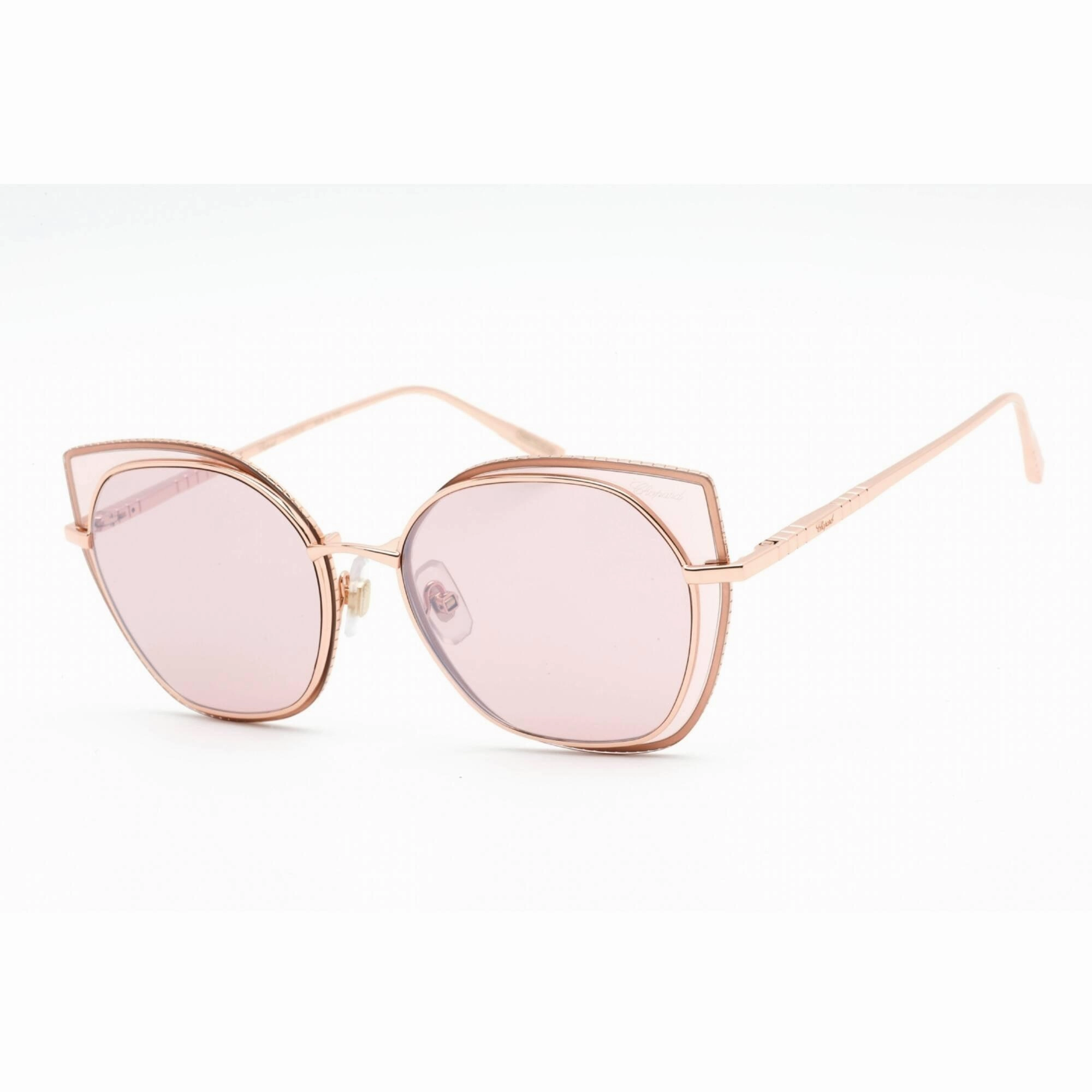 Chopard Men's Sunglasses - Polished Copper Gold Metal Cat Eye Frame | SCHF74M 8FCX