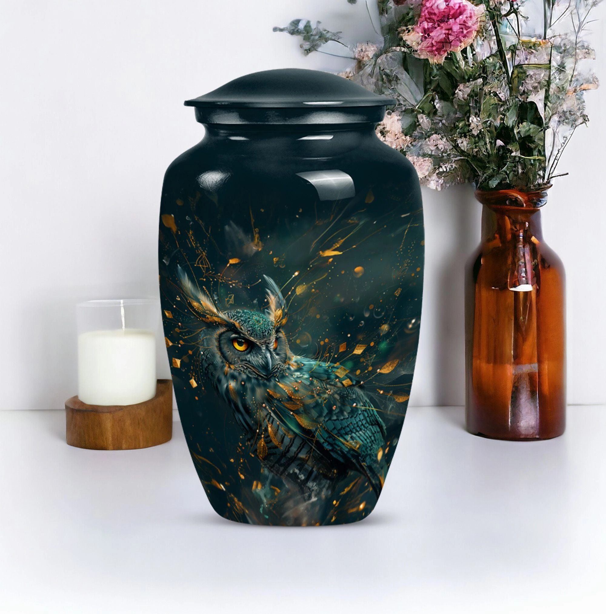 Classic Rest - Owl Cremation Urn Memorial Keepsake Urn for Men
