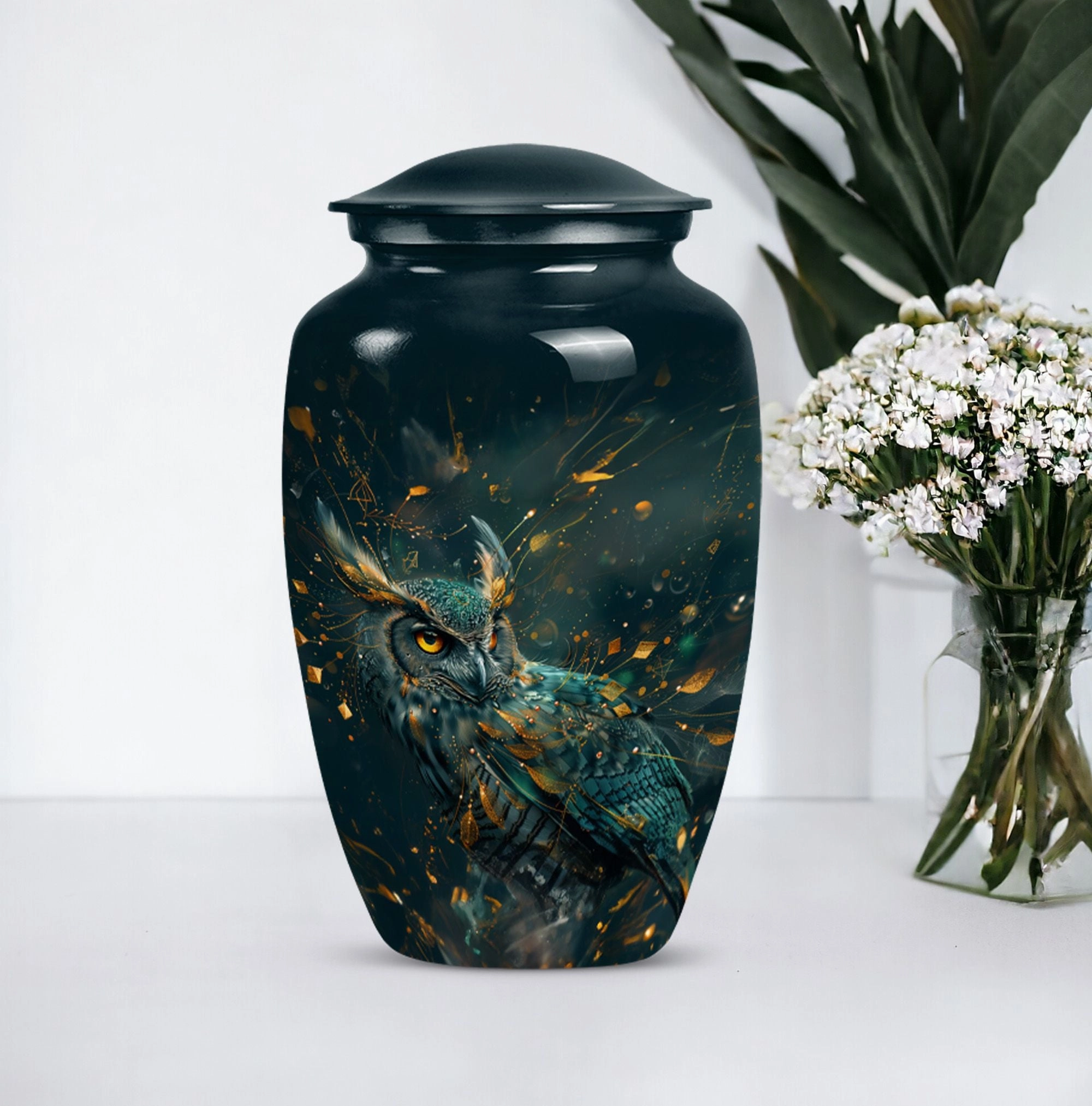 Classic Rest - Owl Cremation Urn Memorial Keepsake Urn for Men