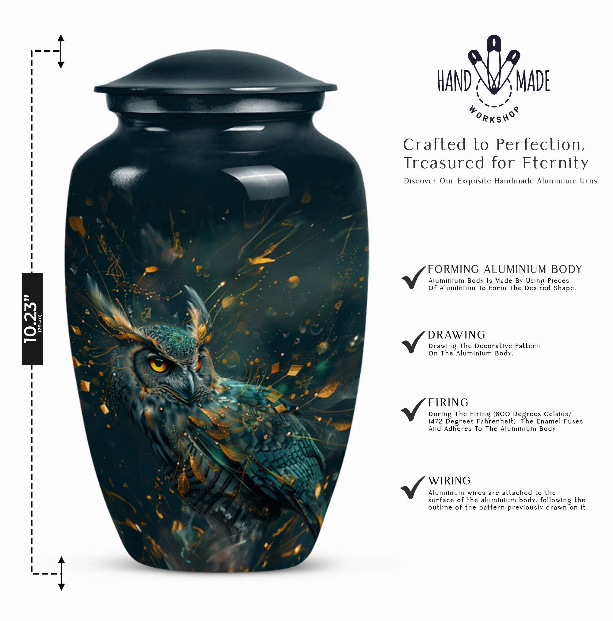Classic Rest - Owl Cremation Urn Memorial Keepsake Urn for Men