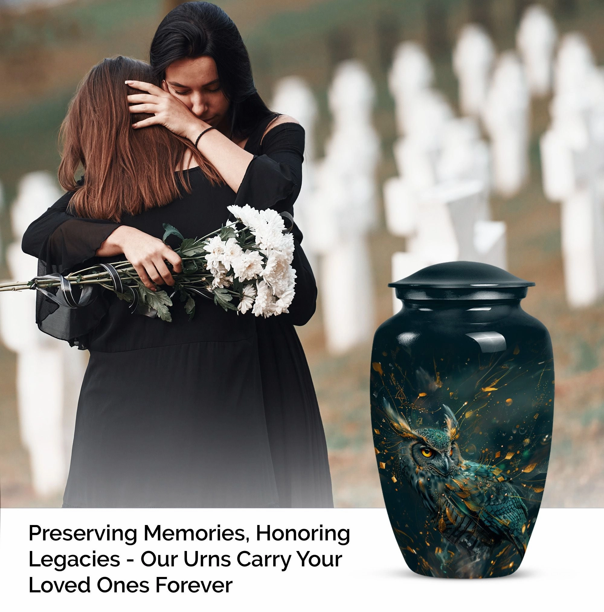 Classic Rest - Owl Cremation Urn Memorial Keepsake Urn for Men