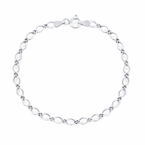 Classic Women's Bracelet - Sterling Silver Flat Linked Spring Clasp, 7 Inch | Q-5342-7