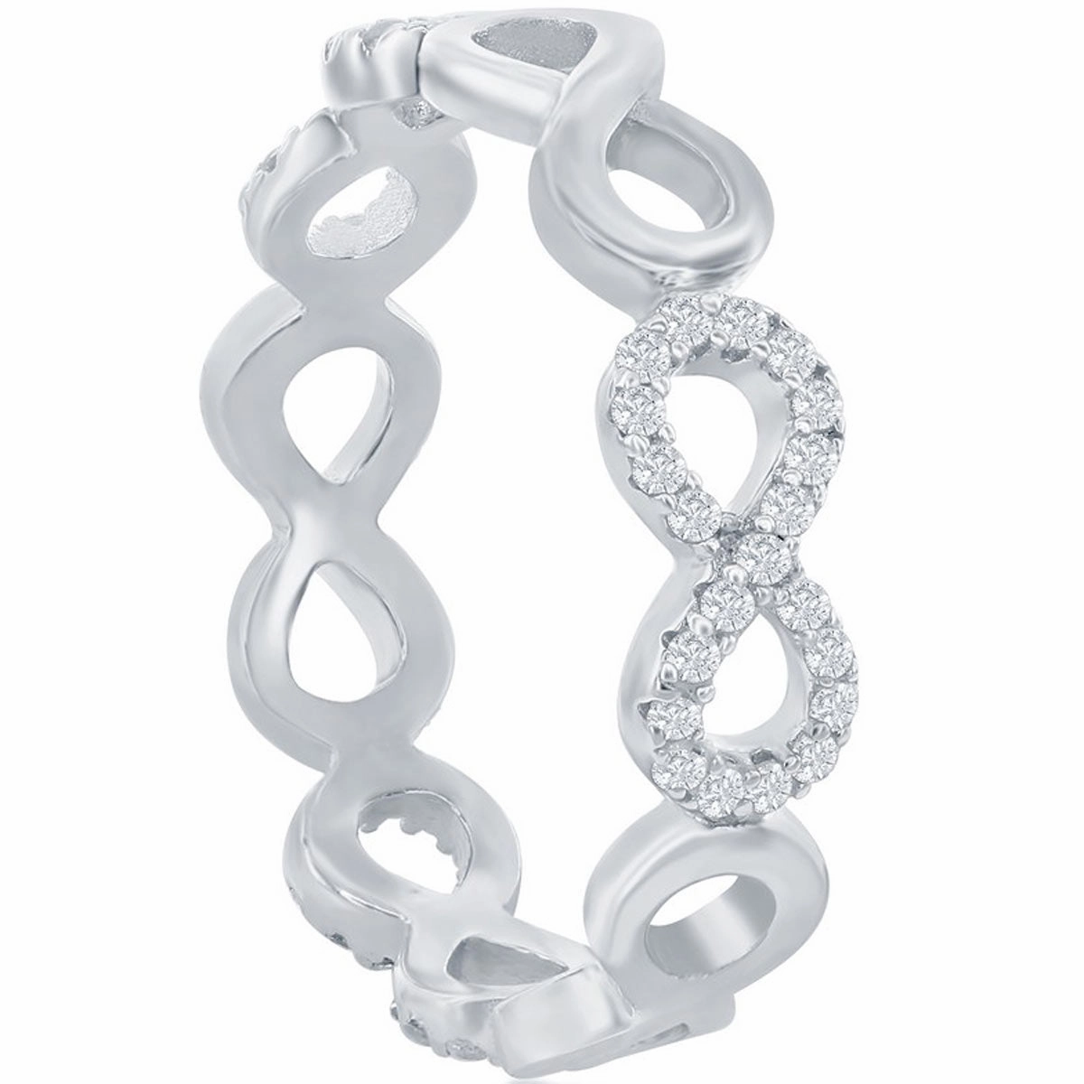 Classic Women's CZ and Polished Infinity Ring - W-2725