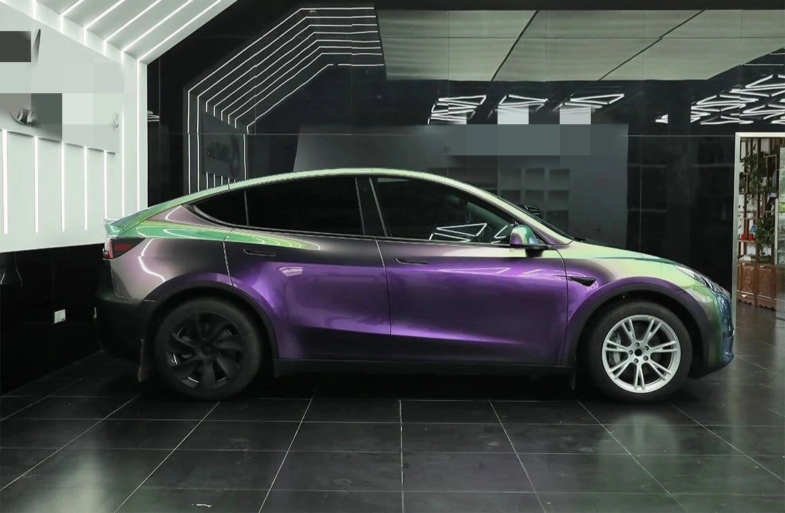 Color Shift Glitter Green Purple Vinyl Wrap