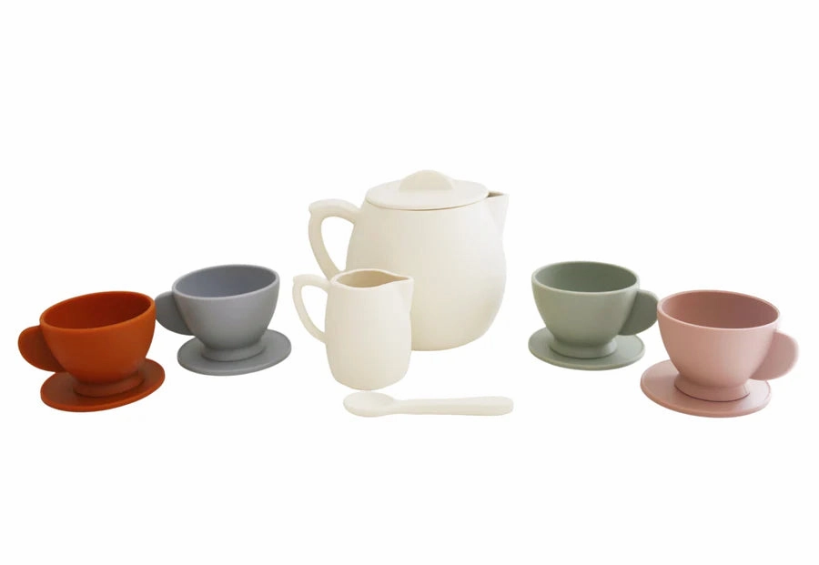 Cream Multi Mix Silicone Tea Play Set