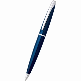 Cross Ballpoint Pen - ATX Translucent Blue Lacquer Finish with Chrome Trims | 882-37