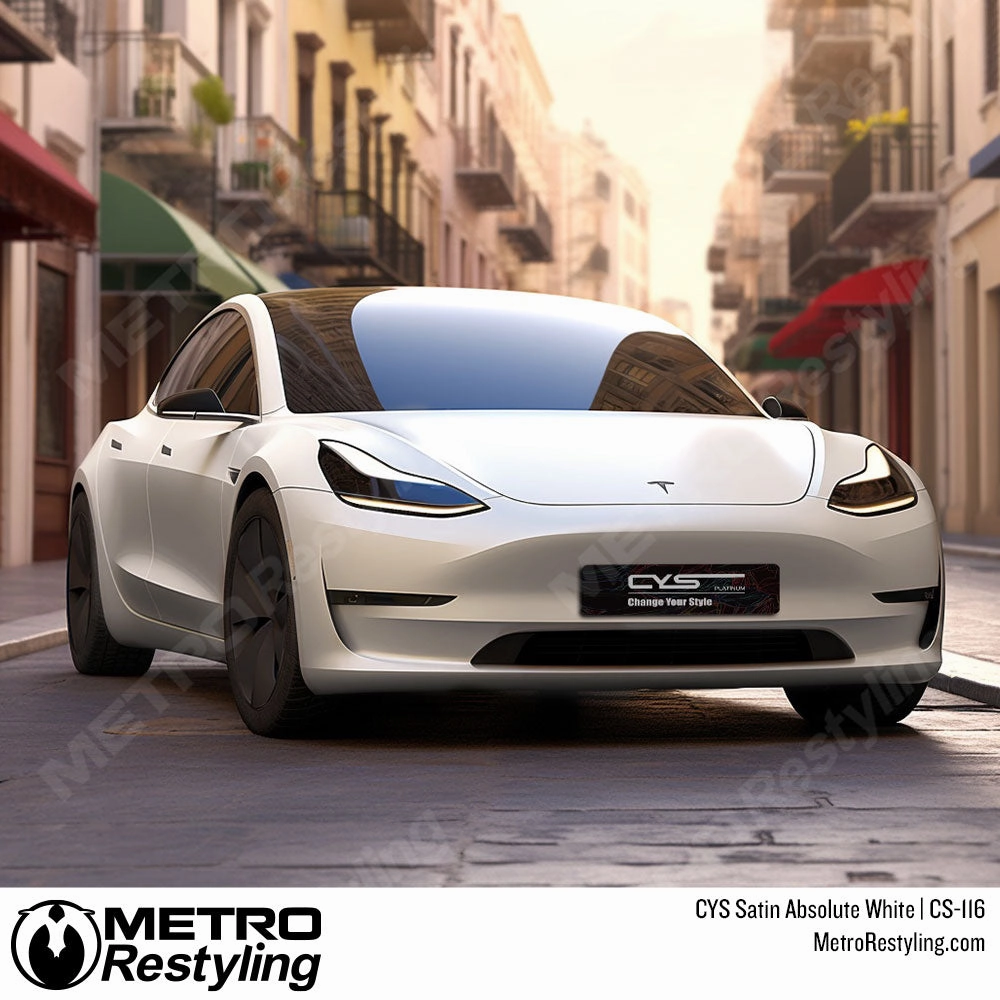 CYS Satin Absolute White Vinyl Wrap | CS-116