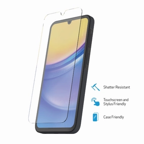 DuraGlass 100090210 Tempered Glass Screen Protector for Samsung Galaxy A15 5G - Shatter-Resistant, Case Friendly, Easy Installation