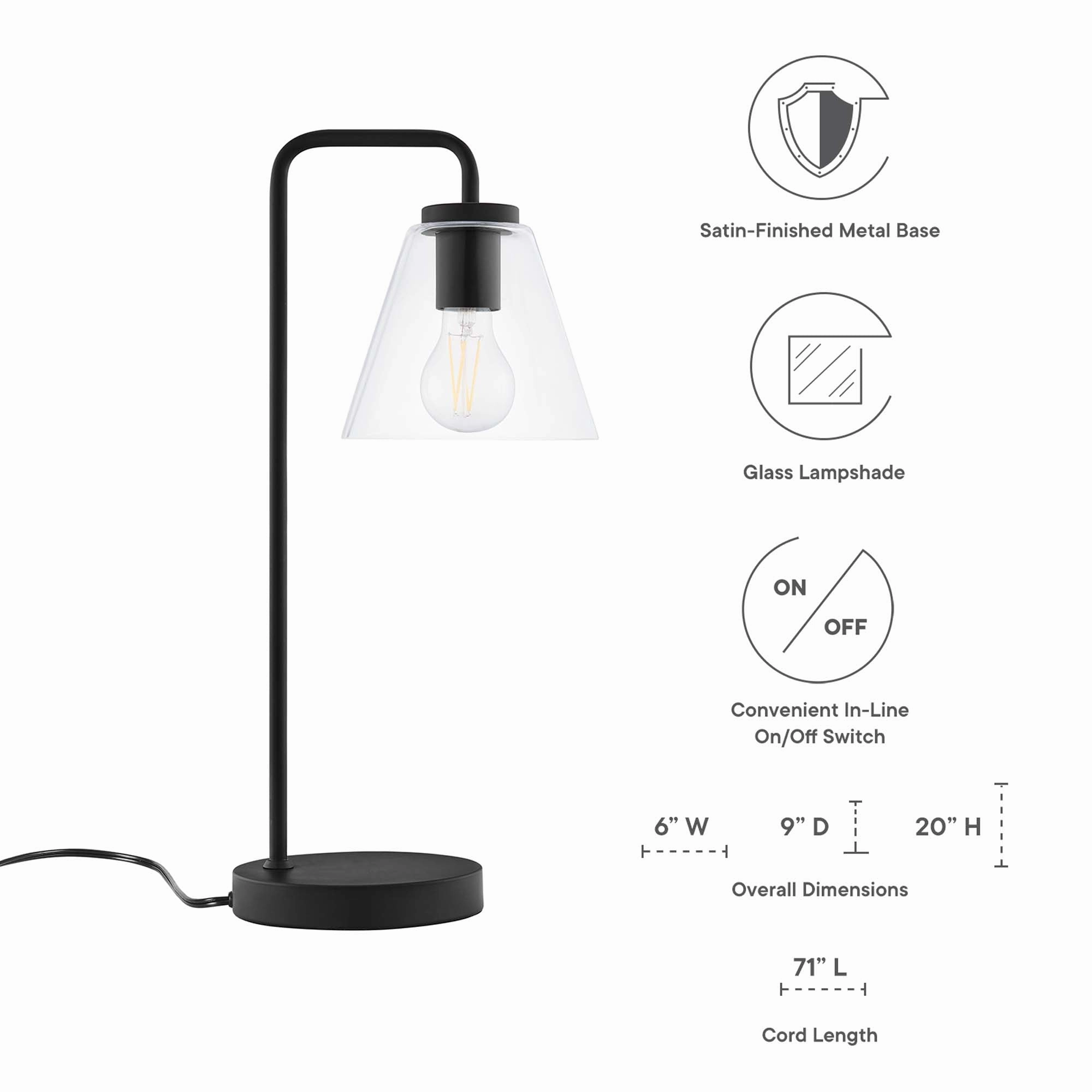 Element Glass Table Lamp by Modway