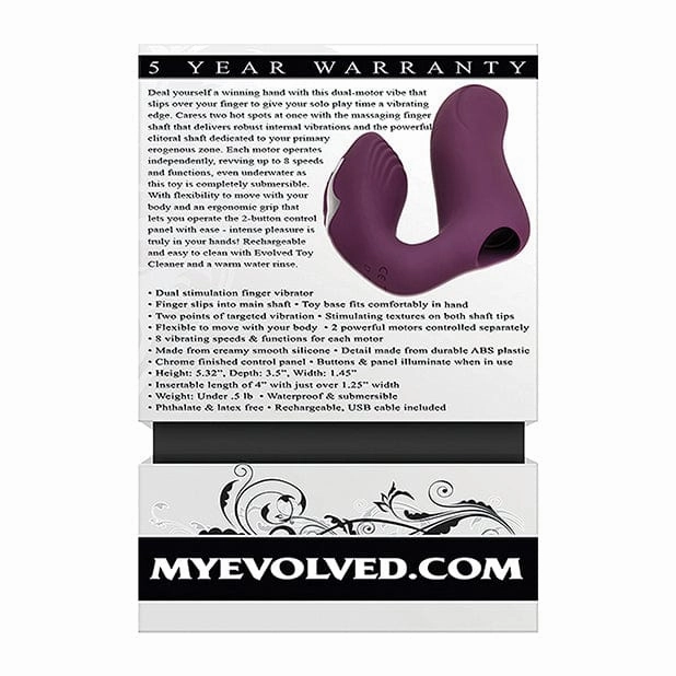 Evolved - Helping Hand Dual Stimulation Finger Vibrator (Purple)