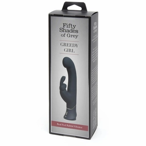Fifty Shades of Grey - Greedy Girl Real Feel Rabbit Vibrator (Grey)