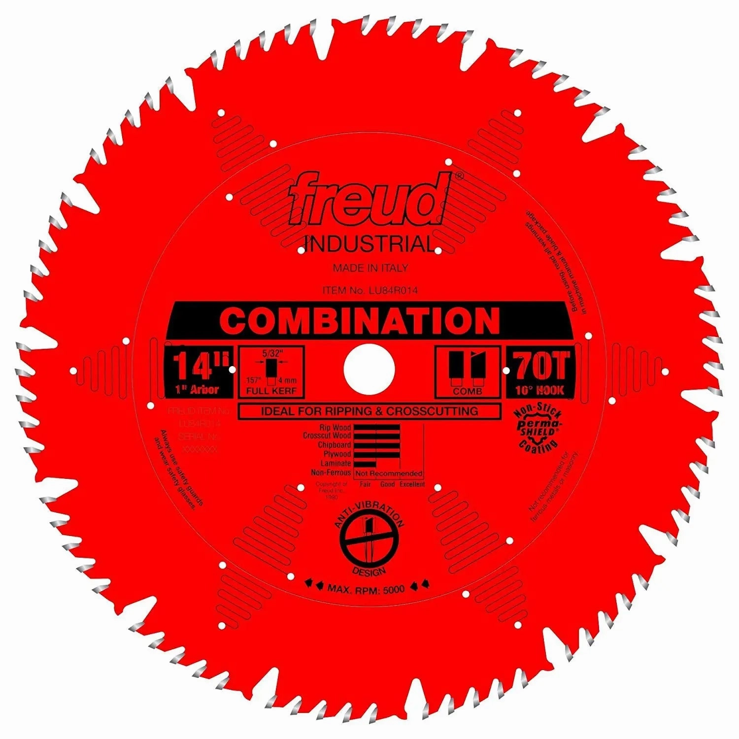 Freud LU84R014 - 14" x 70T Combination Blade