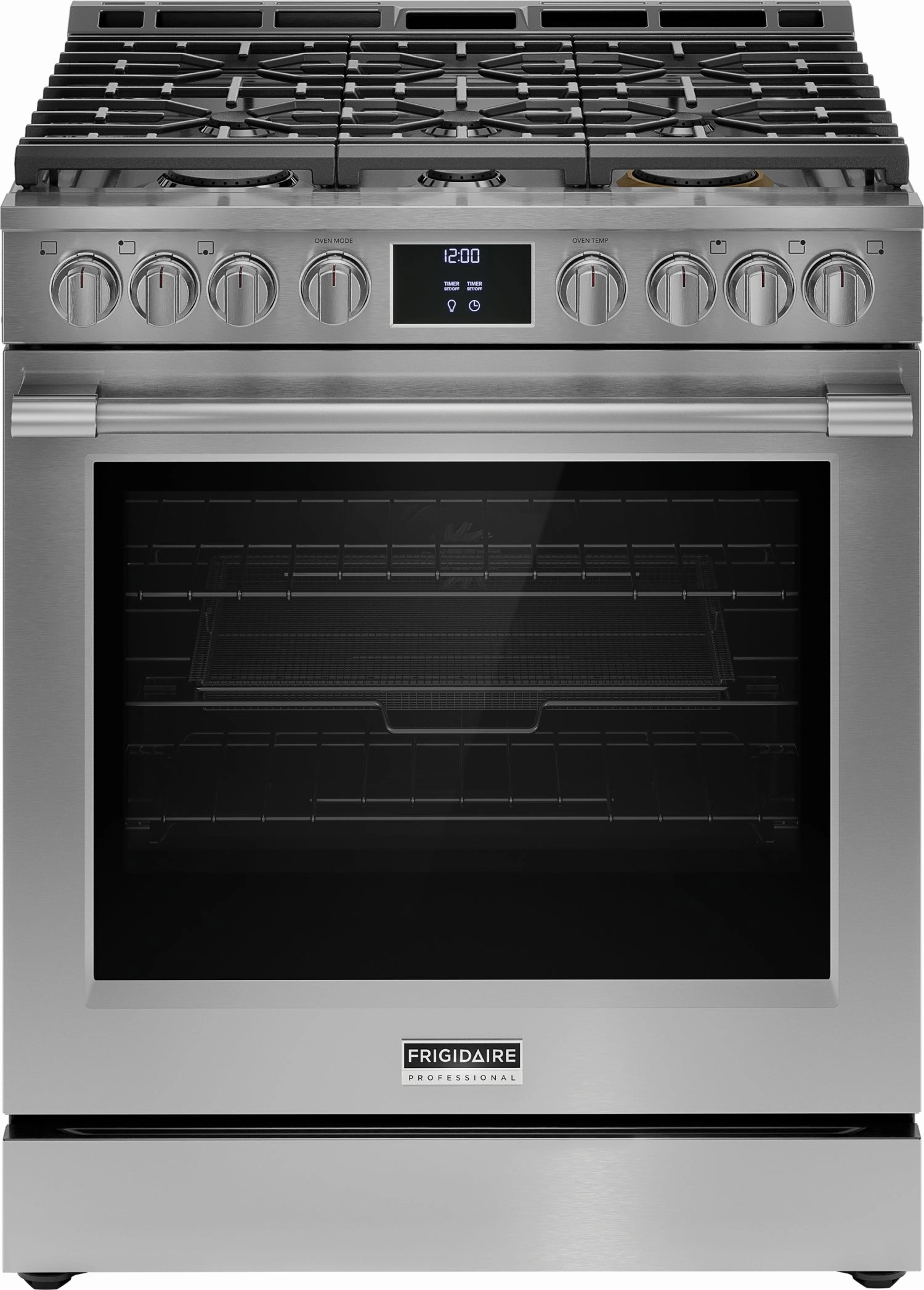 Frigidaire Professional Smudge-Proof® Stainless Steel 30" Front Control Gas Range with Total Convection (6 Cu. Ft) - PCFG3080AF