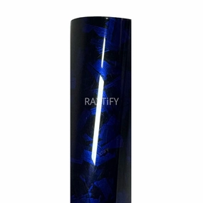 Gloss Black Blue Forged Carbon Fiber Vinyl Wrap