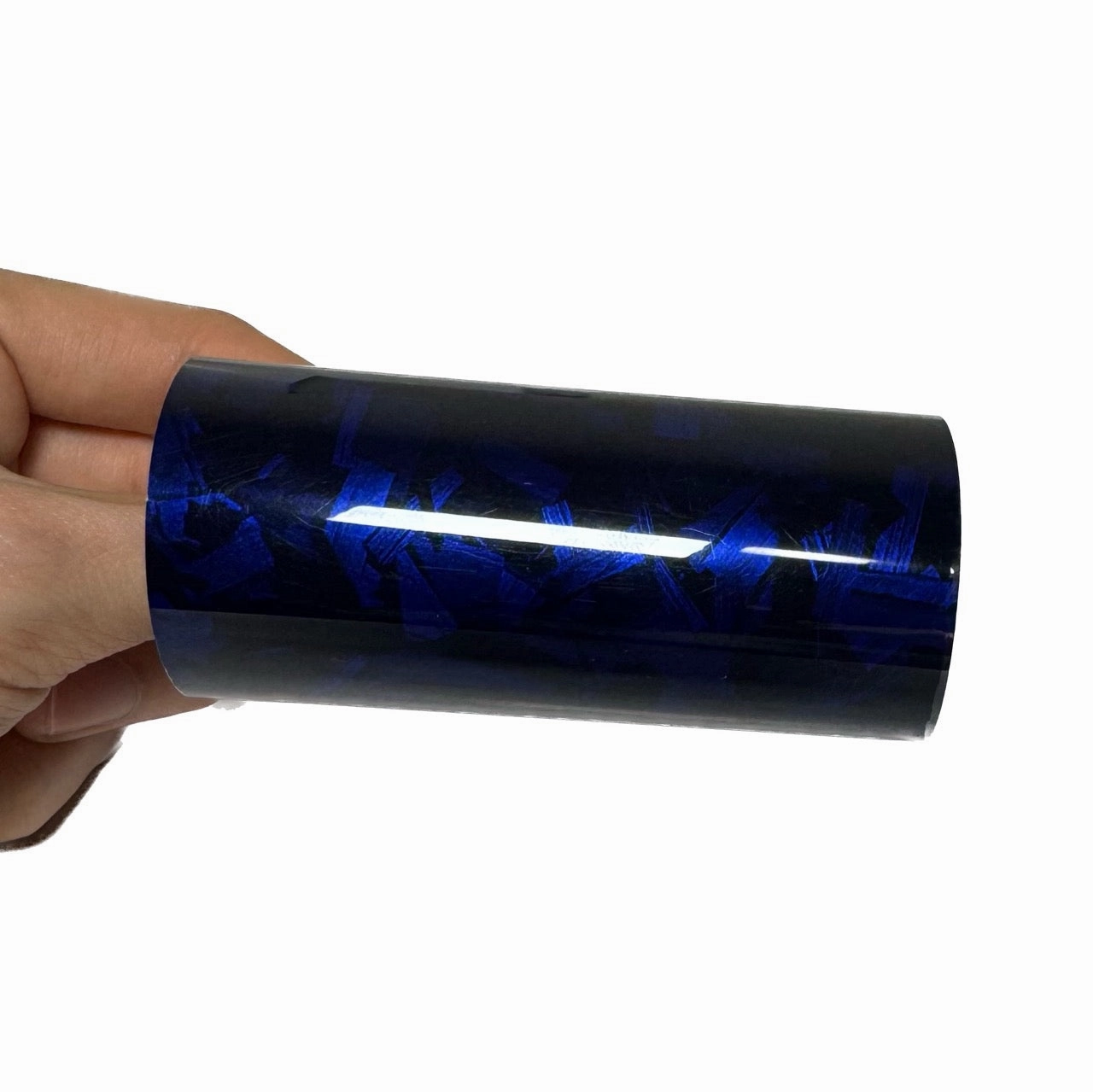 Gloss Black Blue Forged Carbon Fiber Vinyl Wrap