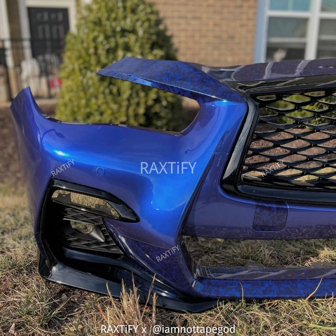 Gloss Black Blue Forged Carbon Fiber Vinyl Wrap
