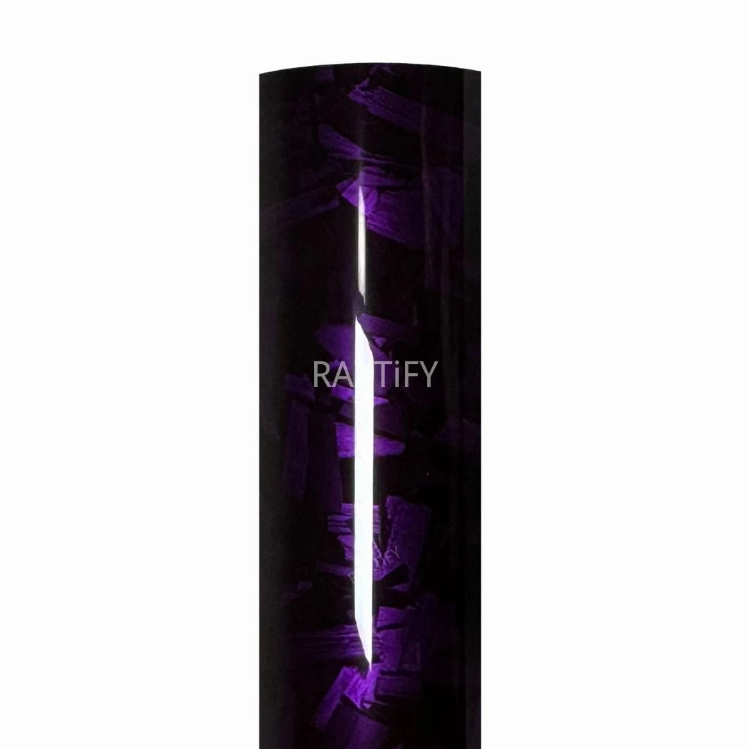 Gloss Camouflage Black Purple Forged Carbon Vinyl Wrap