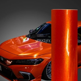 Gloss Metallic Lava Orange Vinyl Wrap